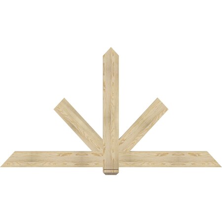 Ekena Millwork Kennewick Rough Sawn Timber Gable Bracket, Douglas Fir, 84"W x 45"H x 2"D x 6"F, 13/12 Pitch GBW084X45X0206KEN00RDF